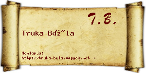 Truka Béla névjegykártya