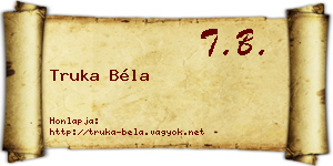 Truka Béla névjegykártya